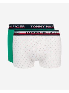Sada dvoch kusov pánskych vzorovaných boxerok v zelenej a bielej farbe Tommy Hilfiger