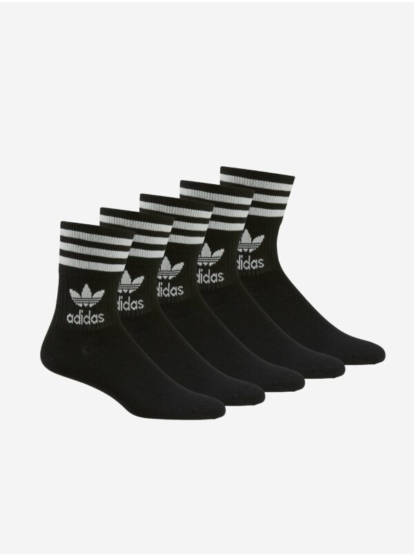 Sada piatich párov pánskych ponožiek v čiernej farbe adidas Originals