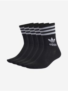 Sada piatich párov pánskych ponožiek v čiernej farbe adidas Originals