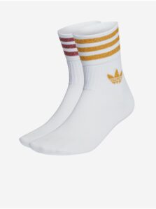 Sada dvoch párov pánskych ponožiek v bielej farbe adidas Originals