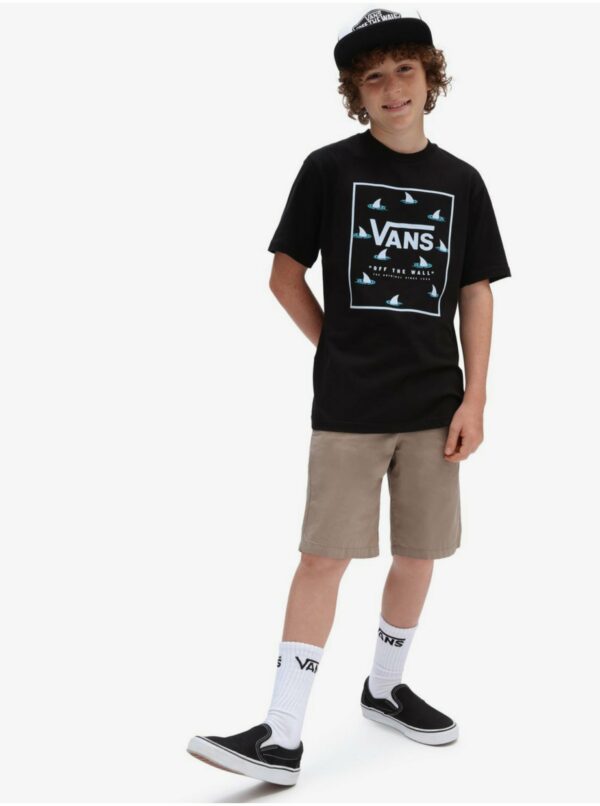 Čierne chlapčenské vzorované tričko VANS
