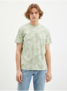 Svetlo zelené pánske vzorované tričko ONLY & SONS Perry