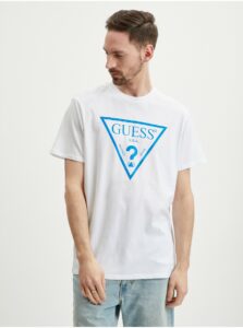 Biele pánske tričko Guess Reflective