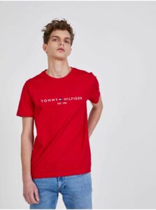 Červené pánske tričko s nápisom Tommy Hilfiger