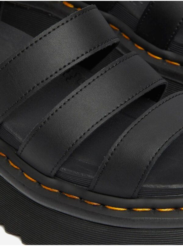 Čierne dámske kožené sandále na platforme Dr. Martens Blaire Quad