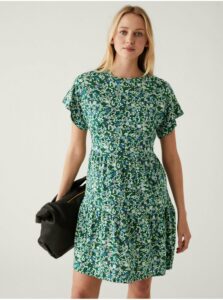 Šaty do práce pre ženy Marks & Spencer - zelená, modrá, krémová