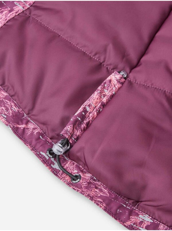 Ružová vzorovaná dievčenská nepremokavá zimná bunda Reima Silda