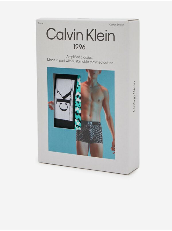 Tyrkysové pánske vzorované boxerky Calvin Klein Underwear