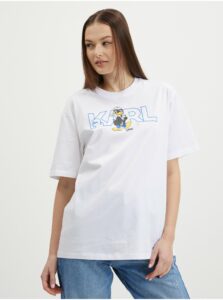 Biele dámske oversize tričko KARL LAGERFELD x Disney