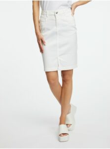 Biela dámska džínsová puzdrová sukňa ORSAY