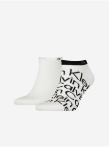 Sada dvoch párov pánskych vzorovaných ponožiek v bielej farbe Calvin Klein Underwear
