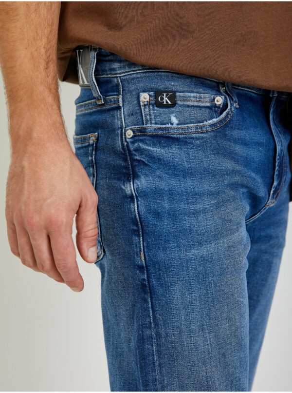 Modré pánske slim fit rifle Calvin Klein Jeans