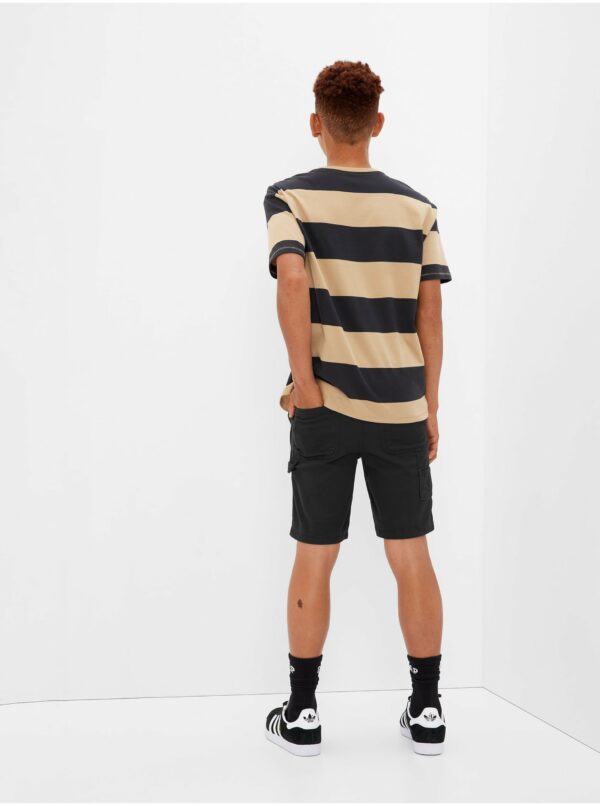 Čierne chlapčenské šortky Teen tkané jednofarebné GAP