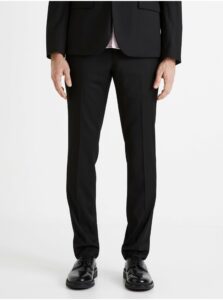 Čierne pánske oblekové nohavice Celio Doarmure