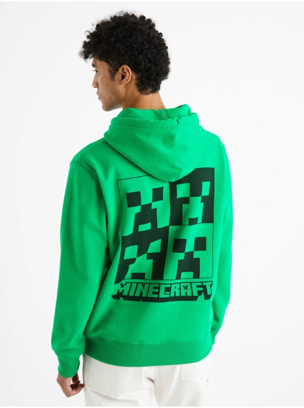 Zelená pánska mikina Celio Minecraft