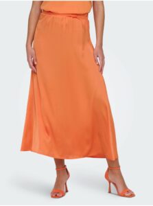 Oranžová dámska saténová maxi sukňa JDY Fifi