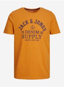 Oranžové pánske tričko Jack & Jones Logo