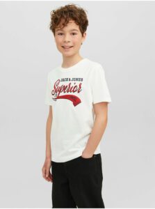 Biele chlapčenské tričko Jack & Jones Logo