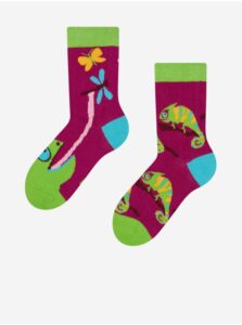 Zeleno-fialové detské veselé ponožky Dedoles Chameleon
