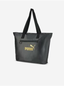 Čierny dámsky kožený shopper Puma