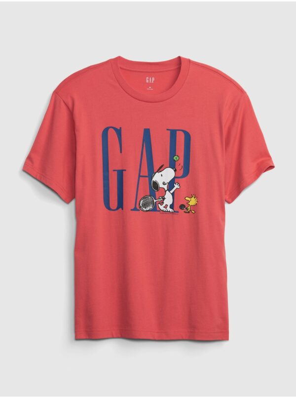 Červené pánske tričko GAP & Peanuts Snoopy GAP