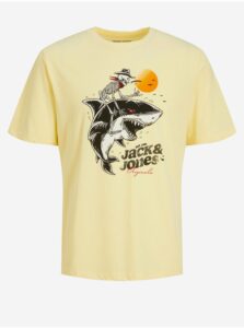 Žlté chlapčenské tričko Jack & Jones Beach Bone
