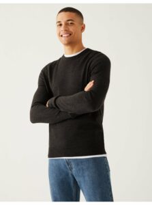 Tmavosivý pánsky sveter Marks & Spencer