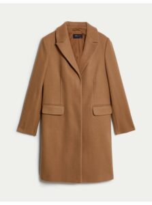 Hnedý dámsky dlhý kabát Marks & Spencer