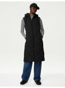 Čierna dámska dlhá recyklovaná vesta Marks & Spencer