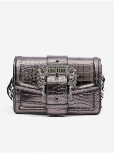 Šedá dámska metalická kabelka s krokodílím vzorom Versace Jeans Couture