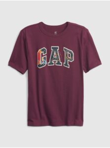 Vínové chlapčenské tričko s logom GAP