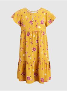 Žlté dievčenské kvetované šaty GAP