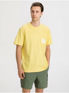 Žluté pánské tričko pocket t-shirt