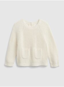 Béžový dievčenský pletený sveter GAP Brannan medveď
