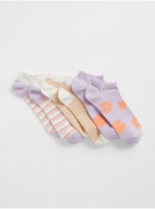 Sada troch párov dámskych ponožiek v svetlofialovej, marhuľovej a krémovej farbe GAP