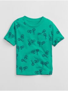 Zelené chlapčenské vzorované tričko s vrecúškom GAP