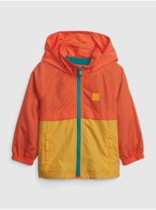 Žlto-oranžová detská bunda na zips GAP