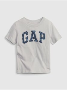 Svetlošedé chlapčenské bavlnené tričko s logom GAP