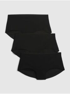 Sada troch dámskych bezšvých nohavičiek v čiernej farbe GAP