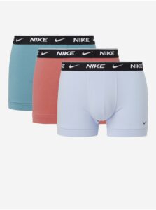 Súprava troch pánskych boxeriek v bielej, svetlo modrej a ružovej farbe Nike