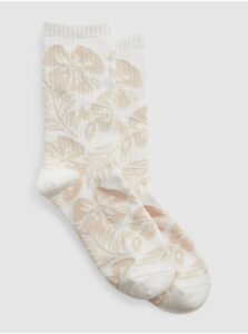 Krémové pánske kvetované ponožky Gap