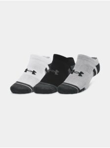 Súprava troch párov unisex ponožiek v bielej, čiernej a šedej farbe Under Armour UA Performance Tech 3pk NS