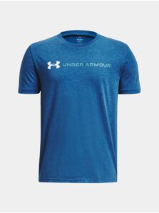 Modré chlapčenské športové tričko Under Armour Wordmark