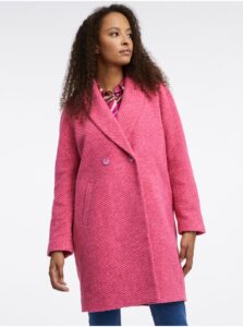 Tmavo ružový dámsky kabát s prímesou vlny ORSAY