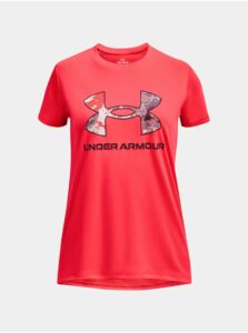 Červené dievčenské športové tričko Under Armour Print