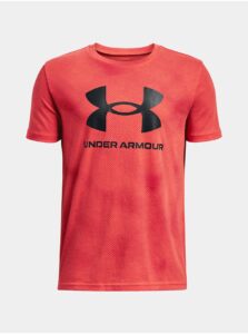 Červené chlapčenské vzorované tričko Under Armour Sportstyle