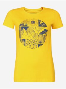 Žlté dámske tričko s potlačou ALPINE PRE ECCA