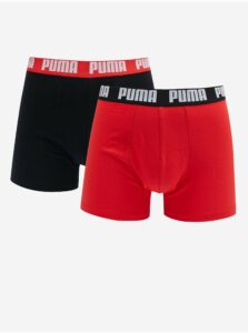 Súprava dvoch pánskych boxeriek v čiernej a červenej farbe Puma