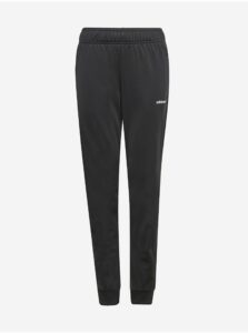 Čierne dievčenské tepláky s vreckami na zips adidas Originals Track Pants