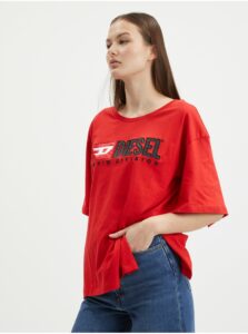 Červené dámske oversize tričko Diesel